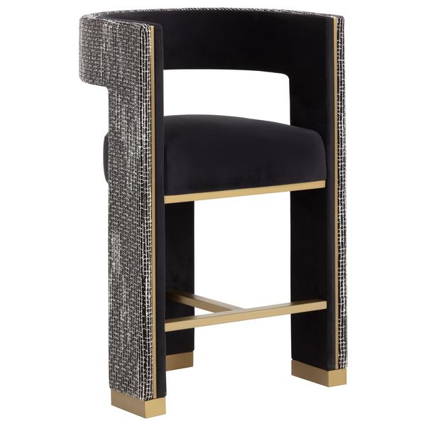 Bar & Counter Stool, Abbington Black/Hobbes Night